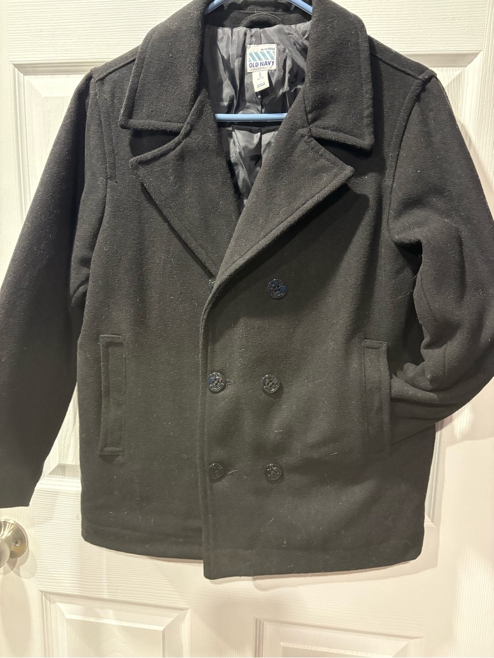 Old Navy Men's Black Double-Breasted Peacoat